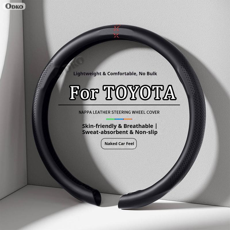 For Toyota sienna Yaris Nappa Leather grain Car Steering Wheel Cover Breathable and Anti Slip Accessories Interior Accessories