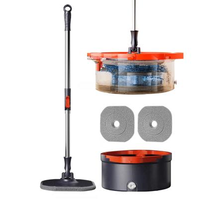 Σετ κάδος σφουγγαρίστρας Oval Spin Mop με σύστημα αυτοδιαχωρισμού Microfiber Mop-Head Ρυθμιζόμενη λαβή από ανοξείδωτο ατσάλι σετ κάδος σφουγγαρίστρας πλήρωσης νερού