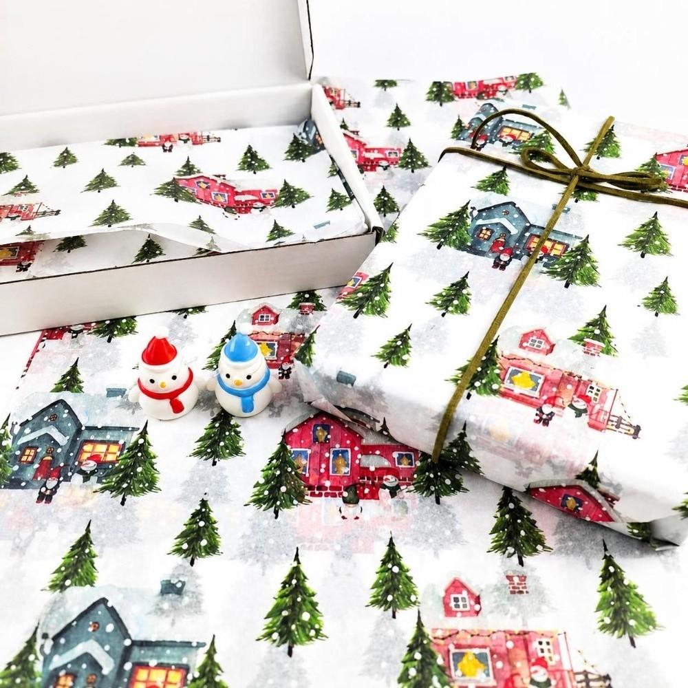 10 Sheets/Pack Cartoon Print Christmas Tissue Paper Bouquet Flower Wrapping Gift Wrapping