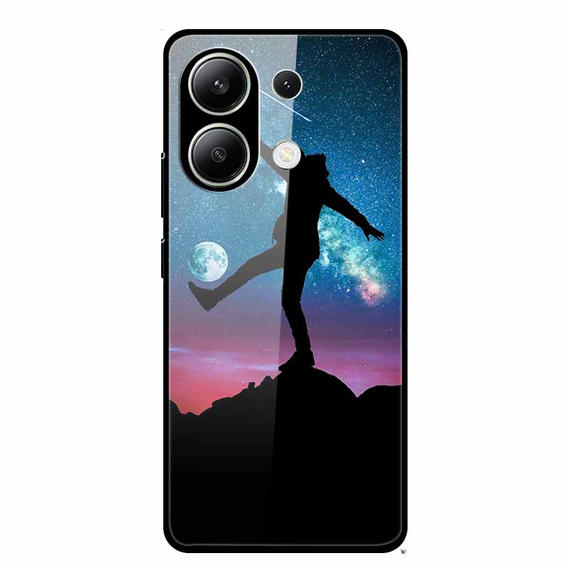 Glass Back Cover For Xiaomi Redmi Note 13 Case Note13 Pro Coque Hard Tempered Glass Case For Redmi Note 13 Pro Case Soft Bumper
