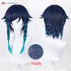 New Venti Cosplay Wig Barbatos Venti 42cm Short Blue Gradient Heat Resistant Synthetic Hair Party Wigs + Wig Cap