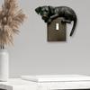 Black Cat Switch Cover 3D Dog Light Switch Cover Animal Toggle Switch Plate Cover Home Office Room Decorative Accessories