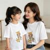 100% Cotton Mother-Daughter Matching Pikachu Print Round Neck Short-Sleeve T-Shirt