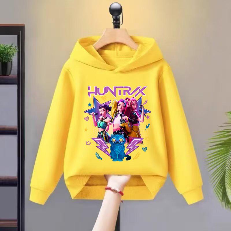 2025 Kpop Witch-hunting Team-themed Hoodie with Cute and Magical Element Prints, Soft and Skin-friendly Trendy Children's Top
