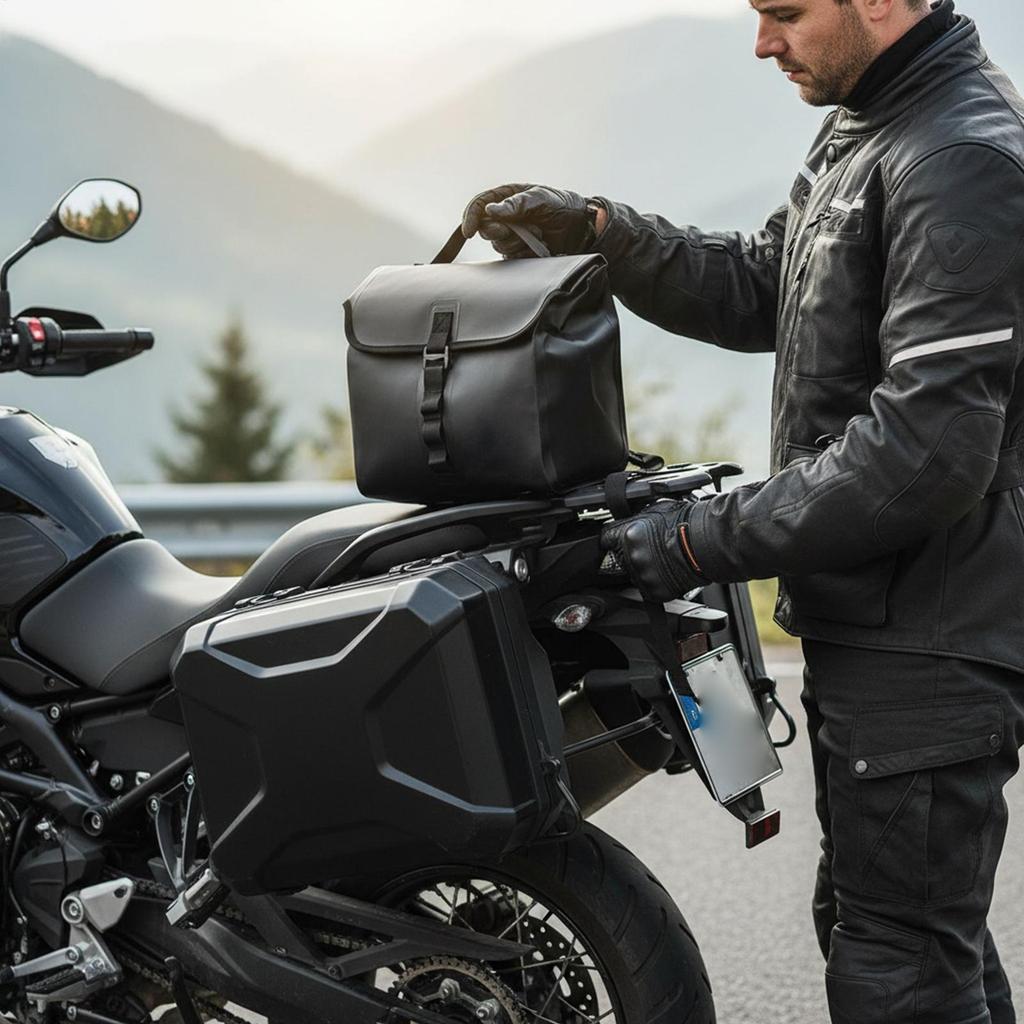 Motorcycle Tail Storage Bag Motorcycle Front Seat Tail Bag Waterproof Leather Rear Hanging Hanging Bag For Phone Card Drinks