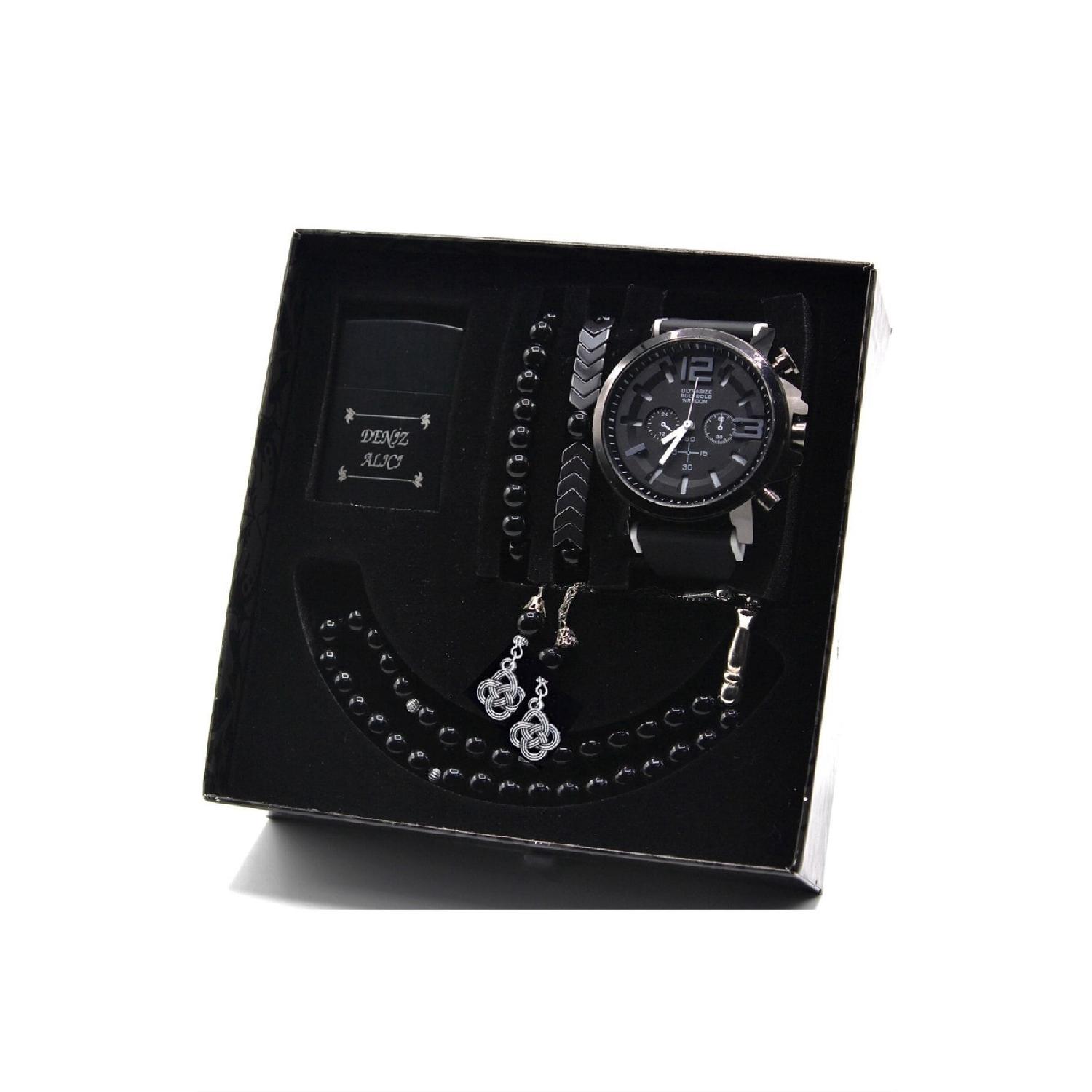 

Waterproof Men s Wristwatch Lighter Prayer Beads And Bracelet Set