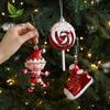 Julhänge Rött Vitt Tecknat Plast Julgranshänge DIY Vertikalt Hänge Familj Julstämning Dekoration