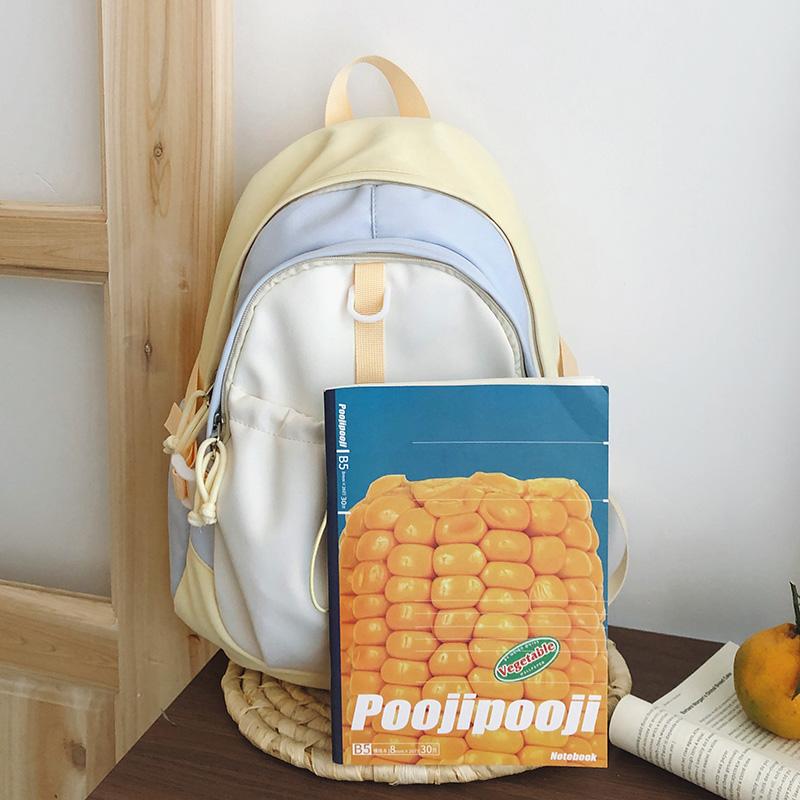 Color Block Schoolbag Junior High School Student Backpack Women's Backpack