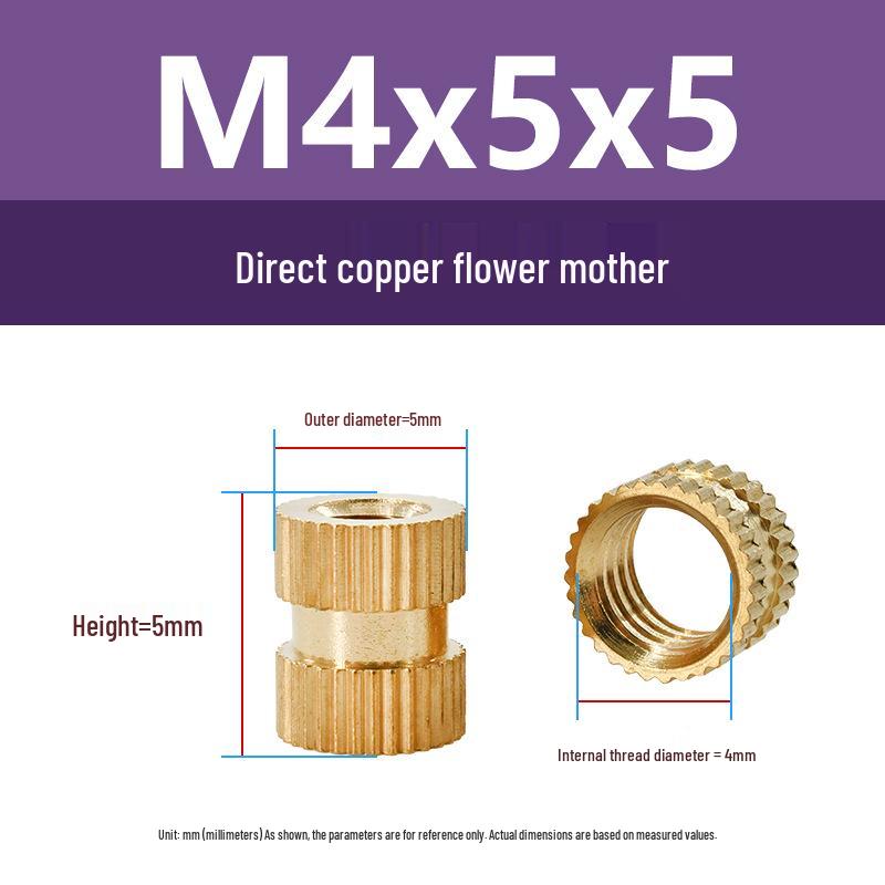 M1-M10 Knurled Brass Heat Insert Nut for Injection Molding
