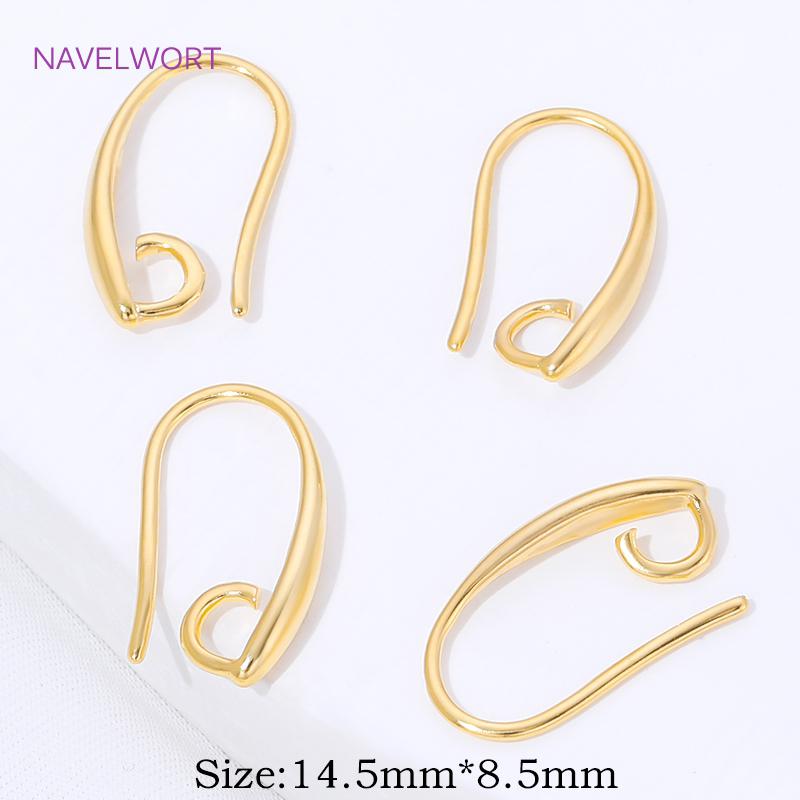18K Gold Plated Brass Earring Clasps Earwires Findings,Hooks For Earrings,Accessories For Earrings,DIY Jewelry Making Supplies