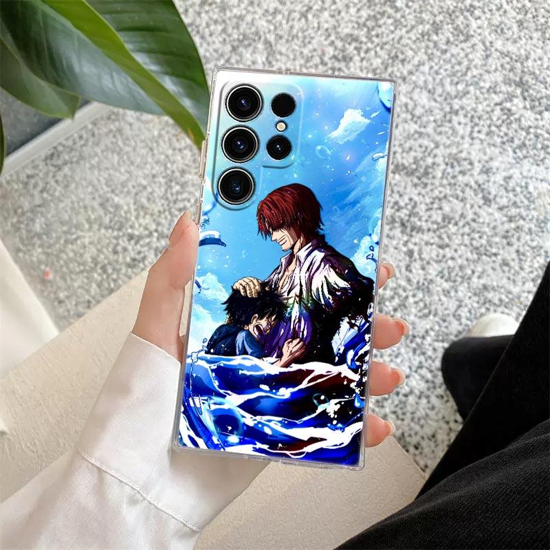 Anime O-One Piece Shanks Luffy S26 Ultra Case For Samsung Galaxy S25 S26 S24 S23 Ultra S22 S20 Plus S21 FE A57 Clear Phone Cover