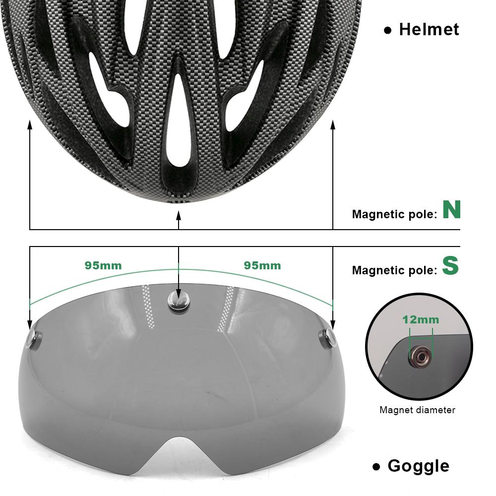 Capacete de bicicleta Óculos de ciclismo Viseira Acessórios Estrada Mtb Aero Capacete de bicicleta Óculos Anti Uv Lente Transparente Cinza Amarelo Prata