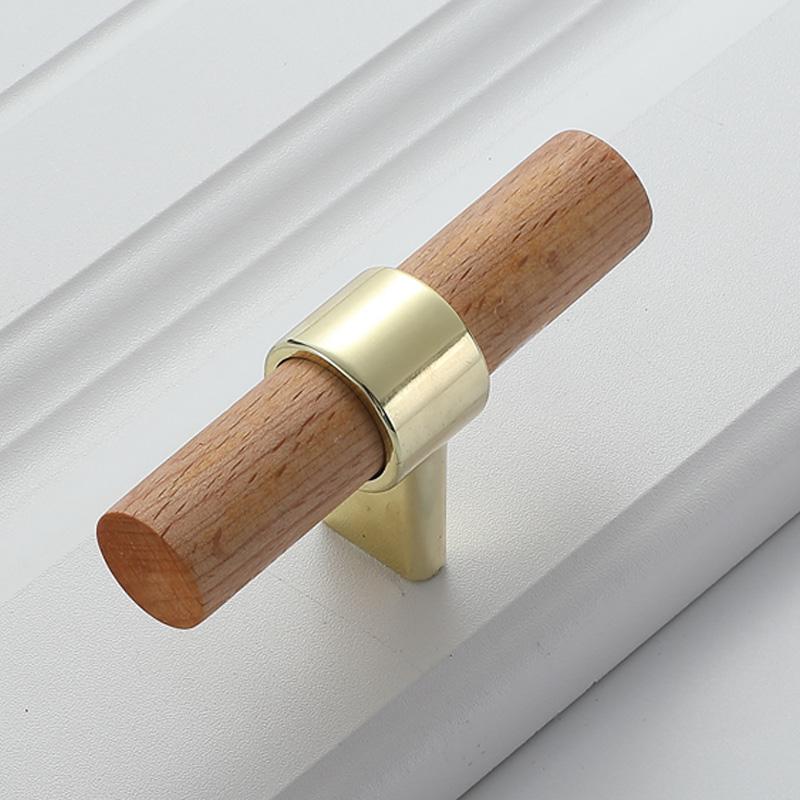 Wood Handles For Furniture Cabinet Pulls And Modern Black Kitchen Doors Drawer Kids Gold Adjustable Knobs 96-160mm