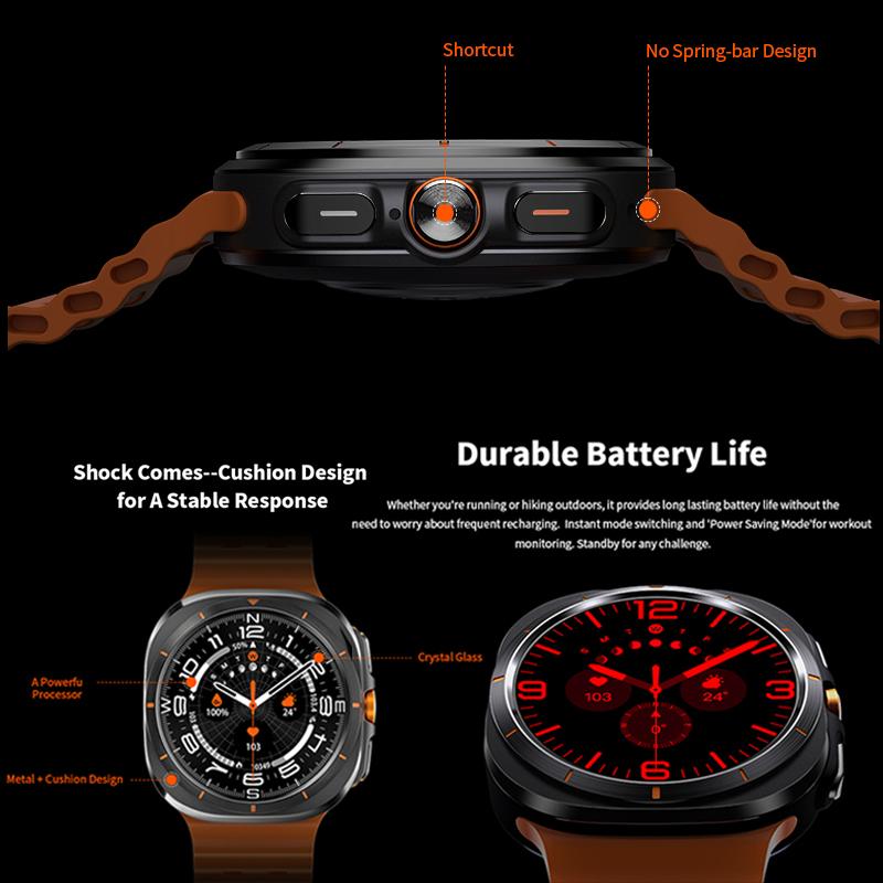 2025 Ny Klokke 7 Ultra GPS-sporing Smartklokke Menn Amoled-skjerm Hjertefrekvens Bluetooth-samtale NFC Sport Smartklokke