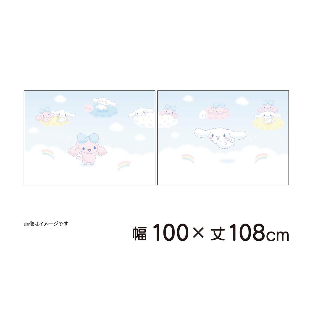 MORIPiLO Sanrio Lace Curtains Cinnamoroll Pattern Connecting Single Picture Art 100cm X Set of Cute Sanrio Cinnamon Blue Makura No Morishita (Picture