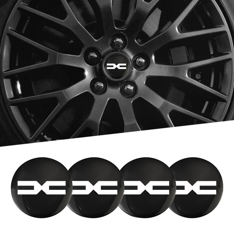 BGS1 4pcs Car Wheel Center Decorative Stickers Aluminum Alloy Badge Stickers For Dacia Bigster Spring Duster Sandero Jogger Dokker