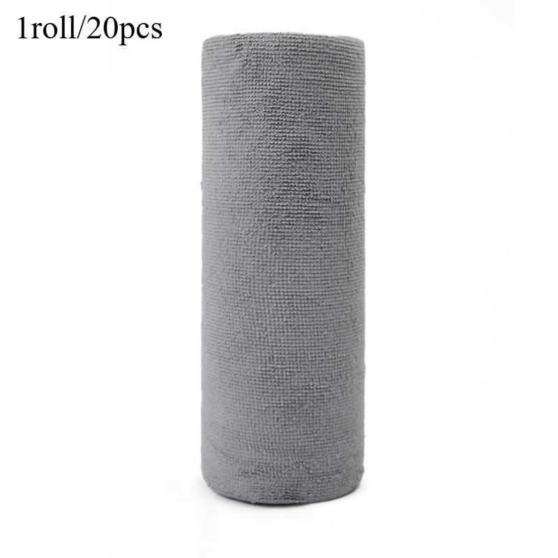 

20pcs/1roll Microfiber Cleaning Cloth Home Soft and Absorbent Washable Dishes Towels Ideal for Kitchen Bathroom and Car Cleaning 1roll-20pcs світло-сірого кольору