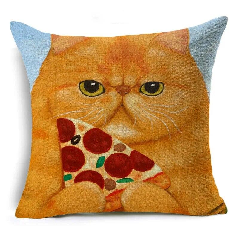 Cute Cartoon Animal Pet Cat Decorative Pillowcase Gift  Sofa Car Office Seat Cushion Cover Bedroom Room Home Decor