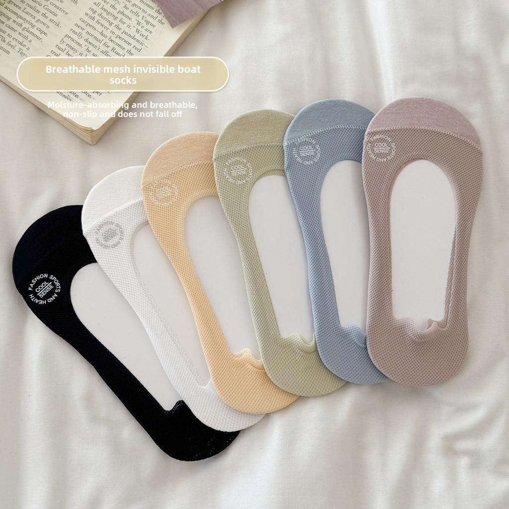Women's Summer Lightweight Open-front Invisible Stockings with Cotton Sole for Summer, Anti-slip, No Heel Separation