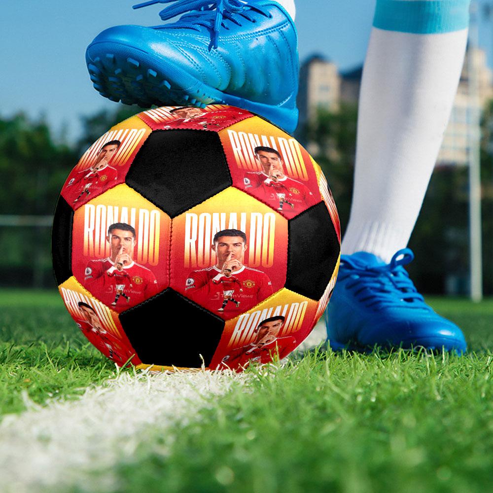 1 pz Pallone da Calcio Cristiano Ronaldo Taglia 5 Pallone da Calcetto Indoor alla Moda Colorato Gioco in Giardino - Ottimo Regalo per gli Appassionati di Sport HE46