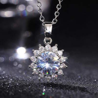 2025  Luxury White Snowflake Pendant Necklace Women with Brilliant Cubic Zirconia Romantic Bridal Wedding Jewelry 2024