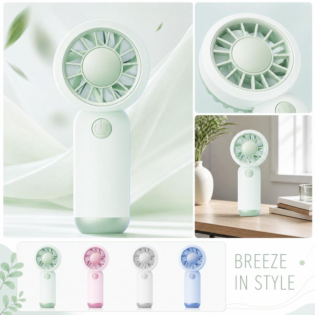 Handheld Fan Rechargeable, Portable Personal Fan with 3 Speeds 1-3 Hour Battery Life