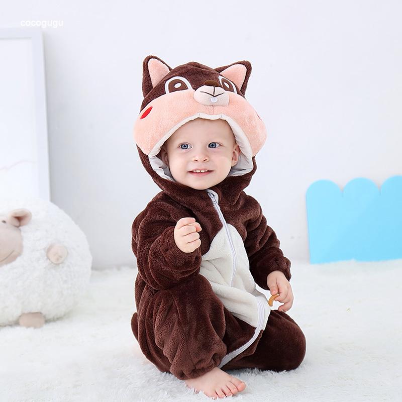 Combinaison Husky Bébé Garçon Fille Pyjama Nouveau-né Vêtements Bébé Bodys Mignons Flanelle Chaud Combinaison Une Pièce Hiver Halloween Tenue Animal 9M(6-12 Months)