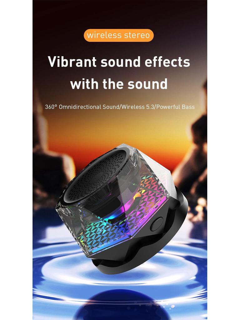 Boxă Bluetooth Magnetică G300 cu Lumină Ambientală RGB - Mini Tun de Oțel, Wireless, Calitate Sunet HIFI