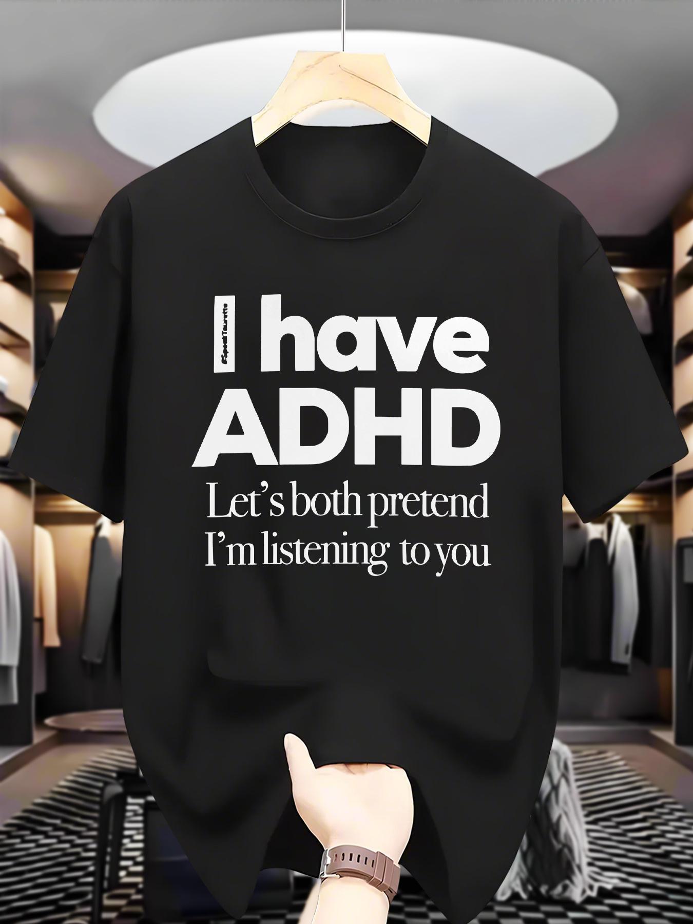 

Men s Casual T-Shirt, Summer Men s Crew Neck Short Sleeve T-Shirt with ADHD Print, Men s Fashionable Versatile Trendy Printed Short Sleeve Tee 5XL різнокольоровий