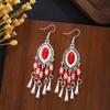 Bohemian Geometric Beaded Earrings, Long Fringed Earrings for Retro Tourist Attractions