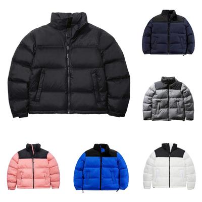 Men Cotton Coat Stand Collar Long Sleeve Patchwork Color Jacket Coat with Pockets Loose Fit Zipper Placket Windproof Quilted Outwear