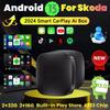 Android 13 Wireless Carplay Adapter Android Auto For Netflix Youtube For Skoda Octavia Kodiaq Superb Karoq Fabia Scala Enyaq