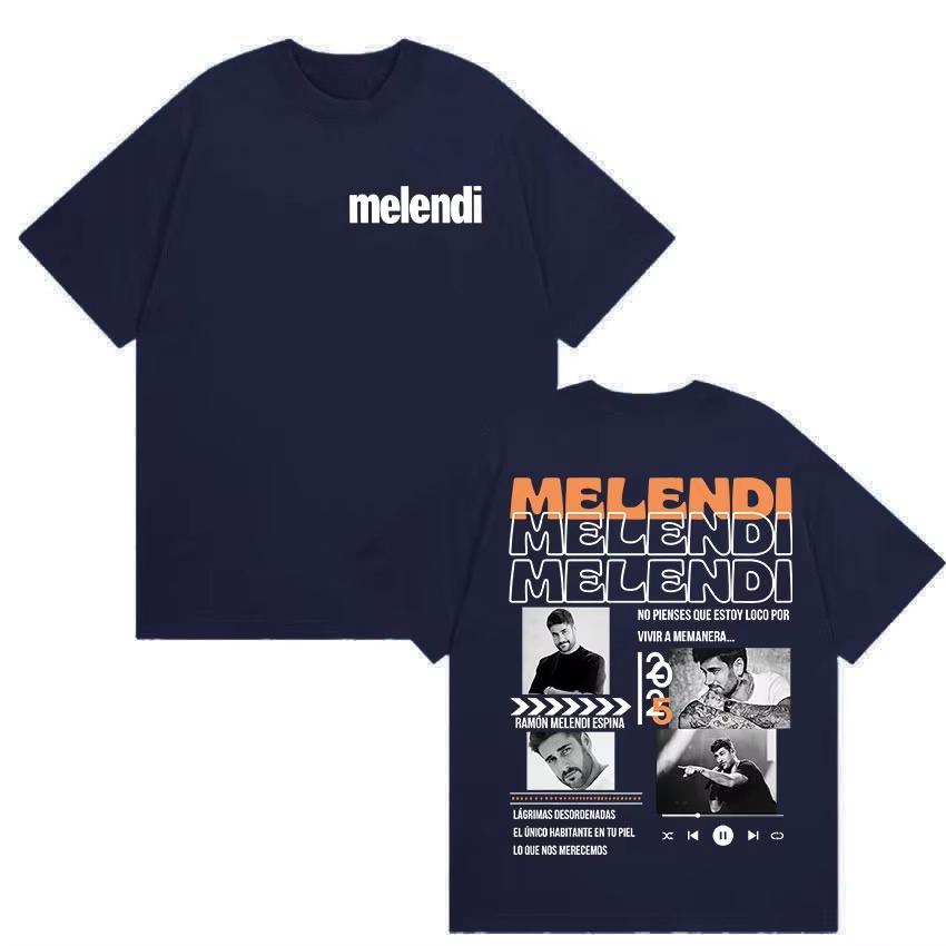 Rapper Melendi Album 2025 Merch Graphic T Shirt Mens Hip Hop Gothic Short Sleeve Tshirts Clothing Fashion Retro Cotton Tshirt