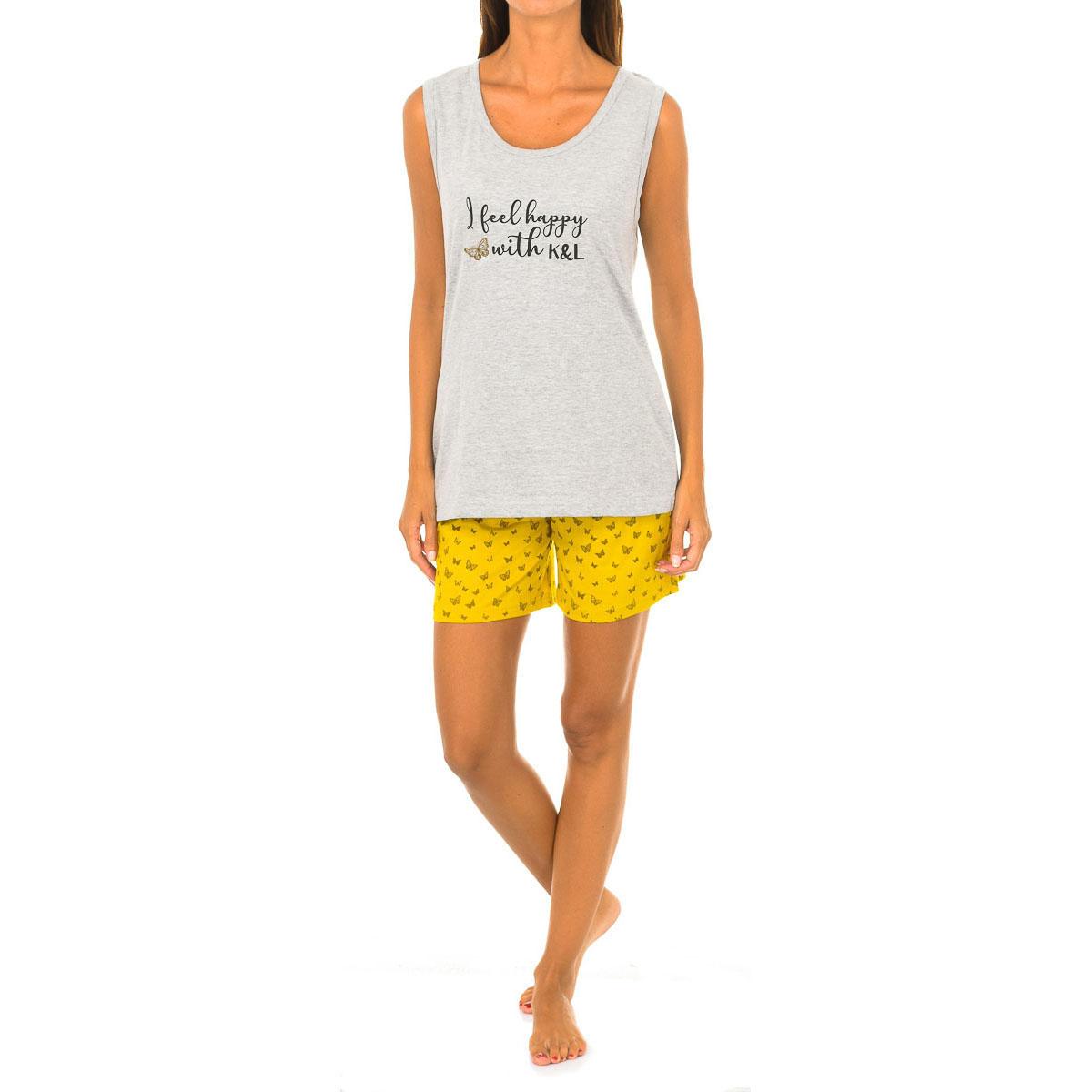 

Женская пижама с круглым вырезом и подтяжками KL45171