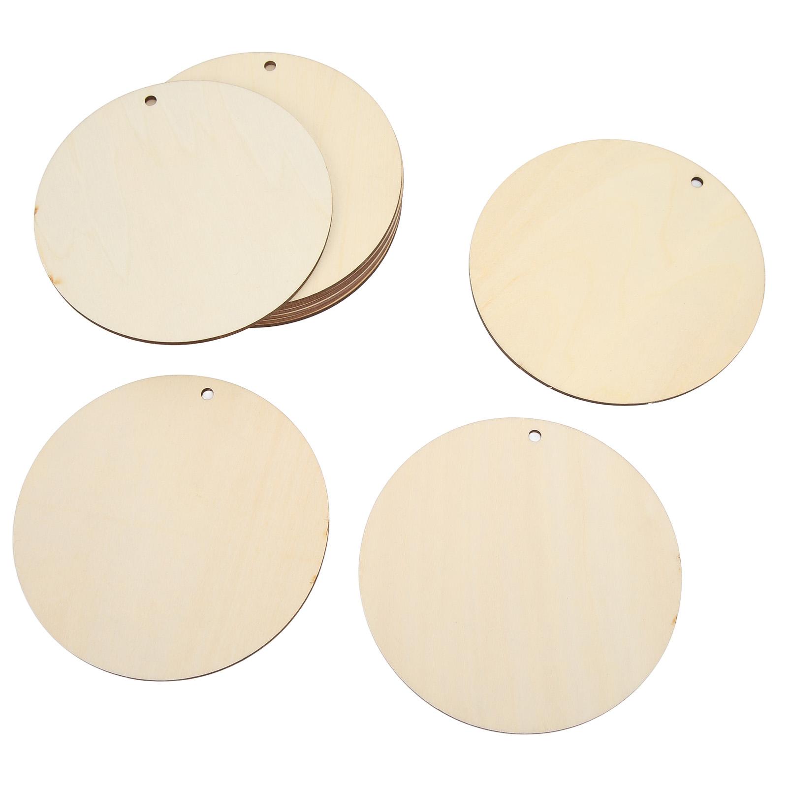 10 шт. Деревянная круглая подвеска с круглым отверстием 120 мм Прочная Безопасная в использовании Простой стиль DIY поделки