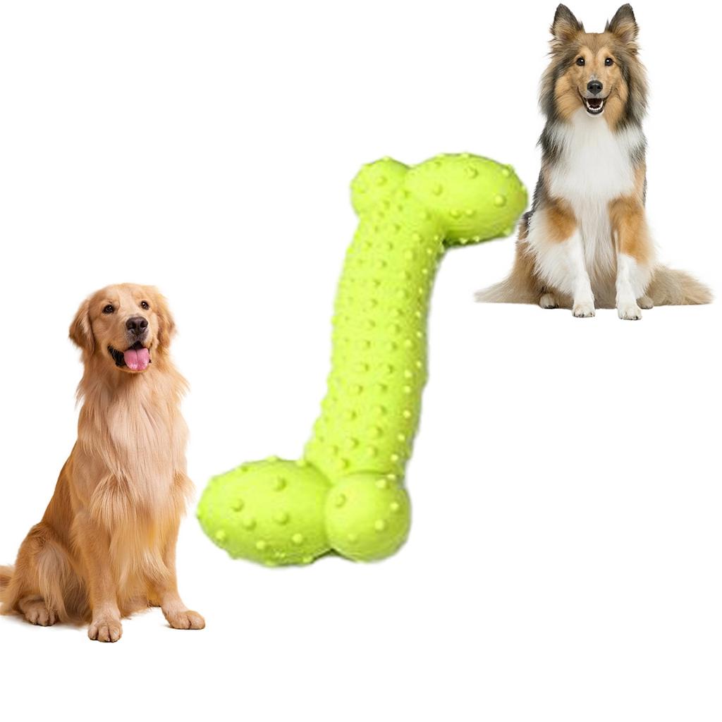 1Pc Large Small Puppy Dogs Toys Soft Rubber Bite-resistance Bone Shape Teeth Cleaning Chew Training Toys Pet Supplies 2 Sizes