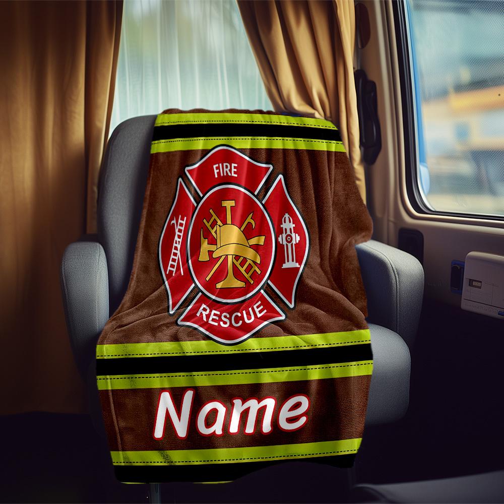 Fire Rescue Rv Customize Your Name Blanket Comfortable Soft Lightweight Allseason Multipurpose Blanket For Travel Camping Picnics Sofas Rvs Beds