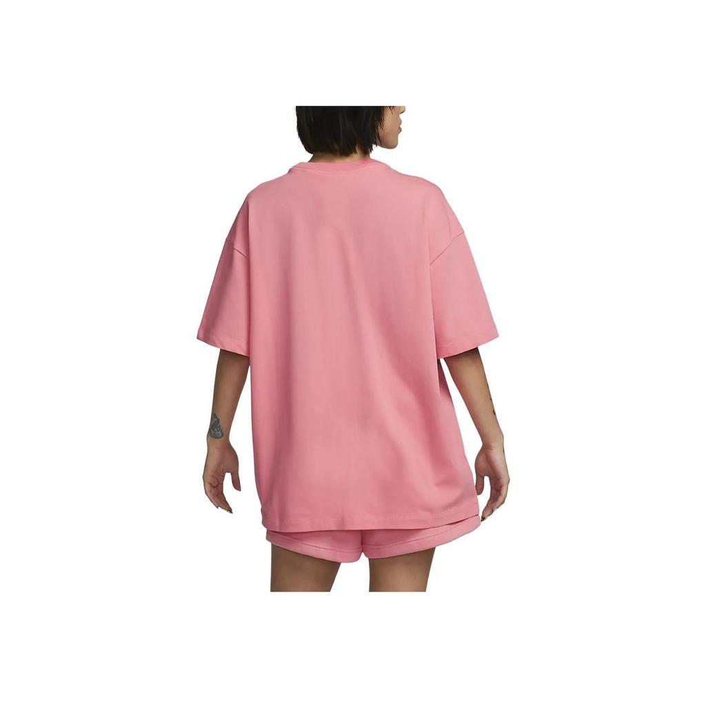Nike Sportswear Essential Solid Logo Standard Round Neck Loose Short Sleeve Drop Shoulder T-Shirt Women T-Shirt Coral Chalk DX7911-611