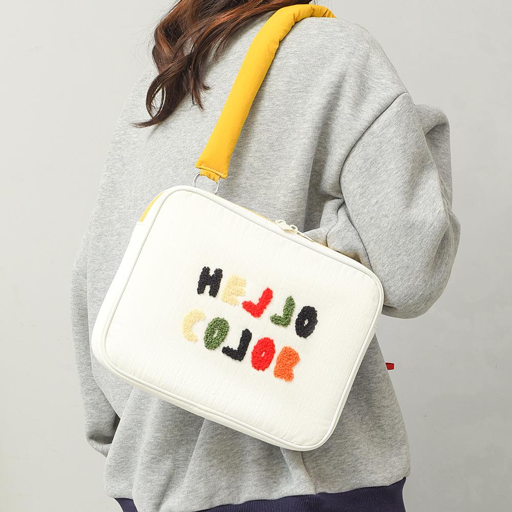 

Women s Cute Cotton Padded Shockproof Embroidered Laptop Sleeve Handbag (13/16 inch), Water-Resistant & Portable 13/14 inch