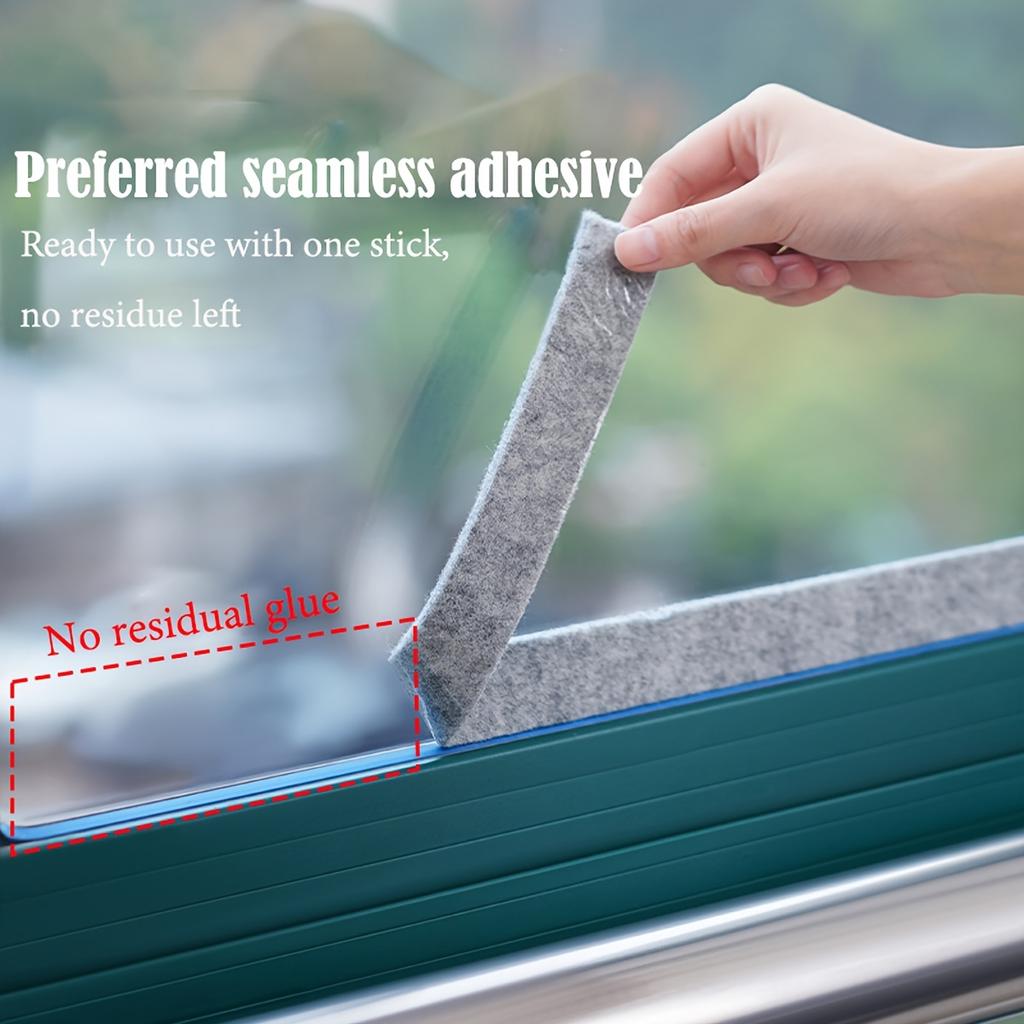 1 Roll Self-Adhesive Felt Window & Door Stickers - Anti-Condensation Tape, -like Felt Pads for Glass Sills, Easy Install/Remove