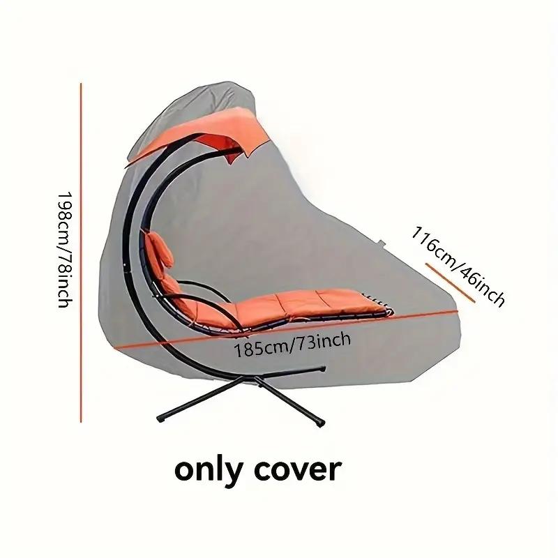

Heavy-Duty Curved Lounge Chair Cover - All-Weather Outdoor Hanging chair Protector, UV & Patio Cushion Cover for Swings 185X116X198CM чорний
