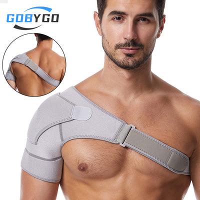 Support d'épaule réglable, durable et sûr (1 pièce), avec coussinet, ceinture et protection pour les épaules et le dos, bandage et manchons de compression en néoprène.