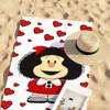 Asciugamano M-Mafalda Cartone Animato Carino Asciugatura Rapida Asciugamani da Spiaggia Sono Adatti Per Piscine Campeggio Yoga e Palestra