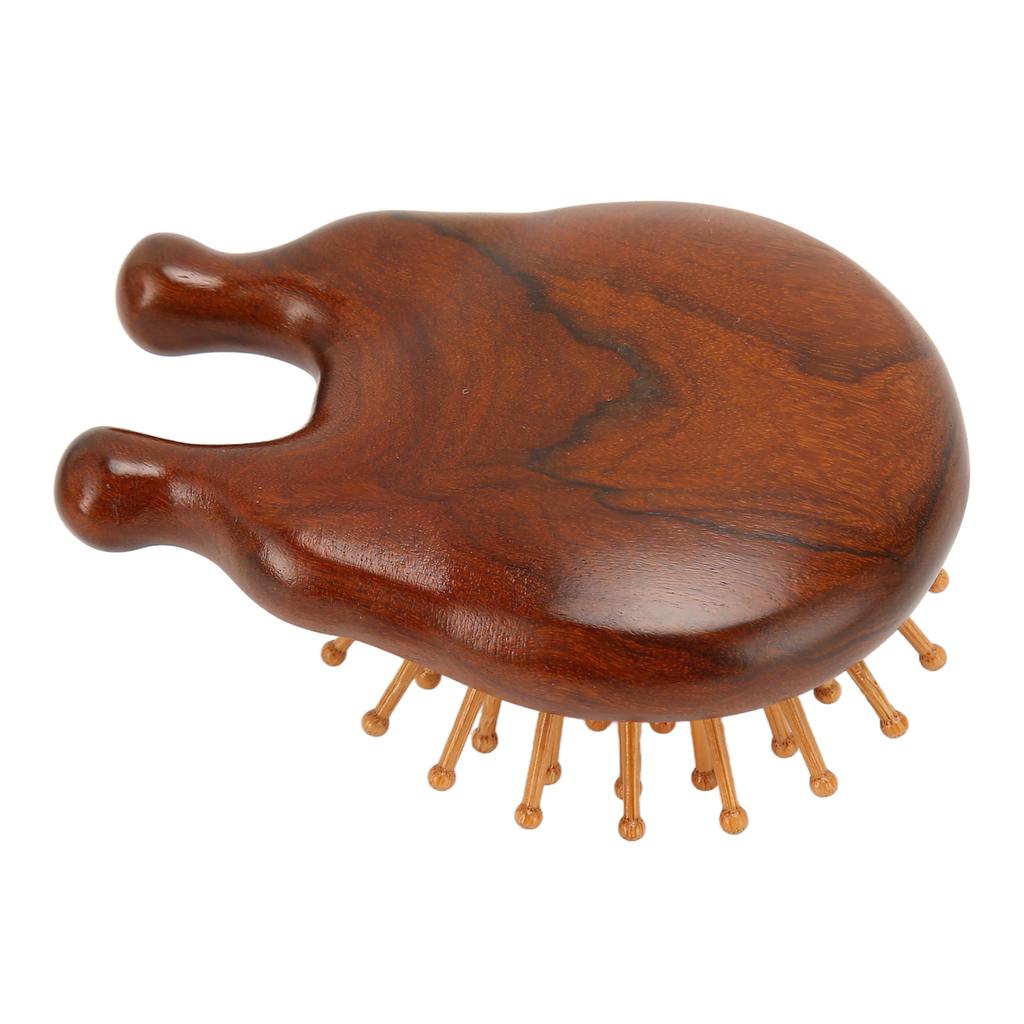Massage Hair Brush Multifunction Sandalwood Portable Round Teeth Wooden Nose Scraper Cushion Massage Comb