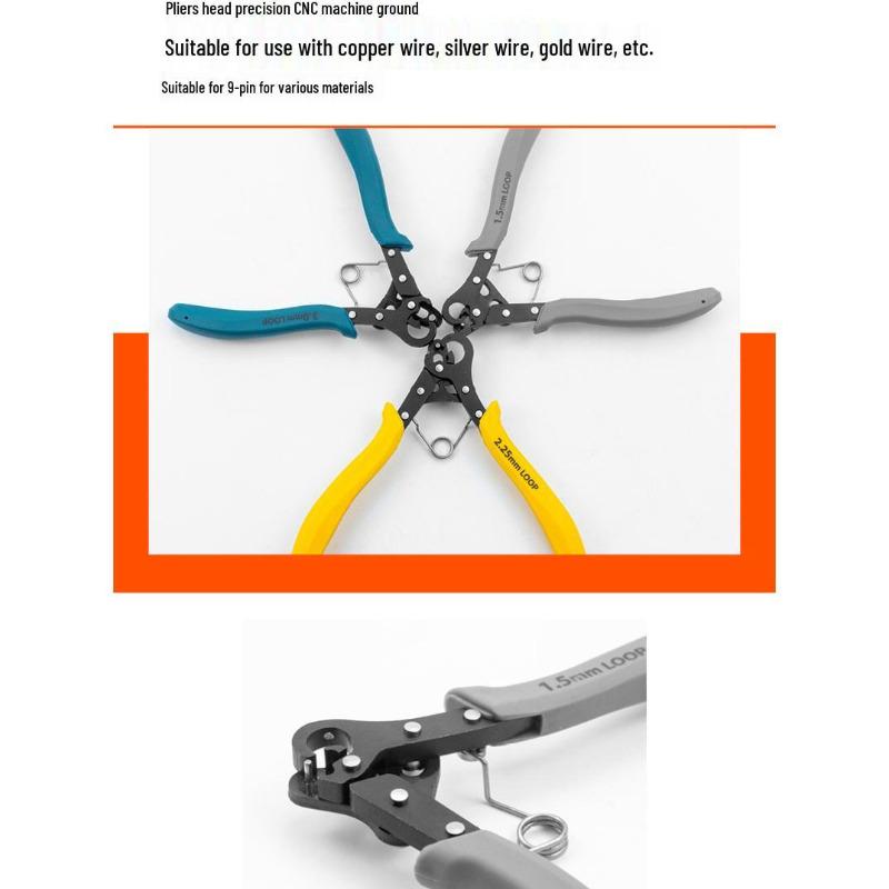 9-Pin Coiling Pliers for 1.5mm, 2.25mm, 3mm Copper and Metal Wire - Jewelry and Beading DIY Looping Tool KTY