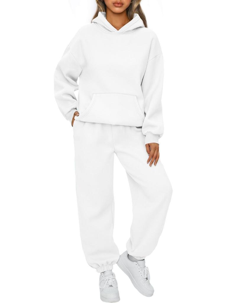 Women's Fall/Winter Casual Two-Piece Set Hooded Sweatshirt and Sweatpants