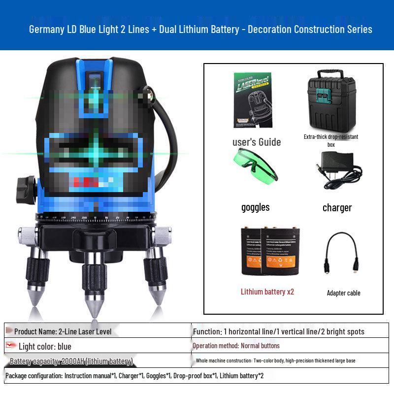 High-Precision Outdoor Green & Blue Light Laser Level Projector