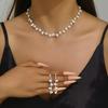 Funkelndes Strass- & Zirkon-Braut-Halsketten- und Ohrring-Set - Elegante Hochzeitsaccessoires