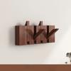 Walnut Wood Coat Rack Hook Wall-Mounted Hidden Decoration Hook Hanger Foldable Bedroom Closets Wooden Wall Shelf Home Decor