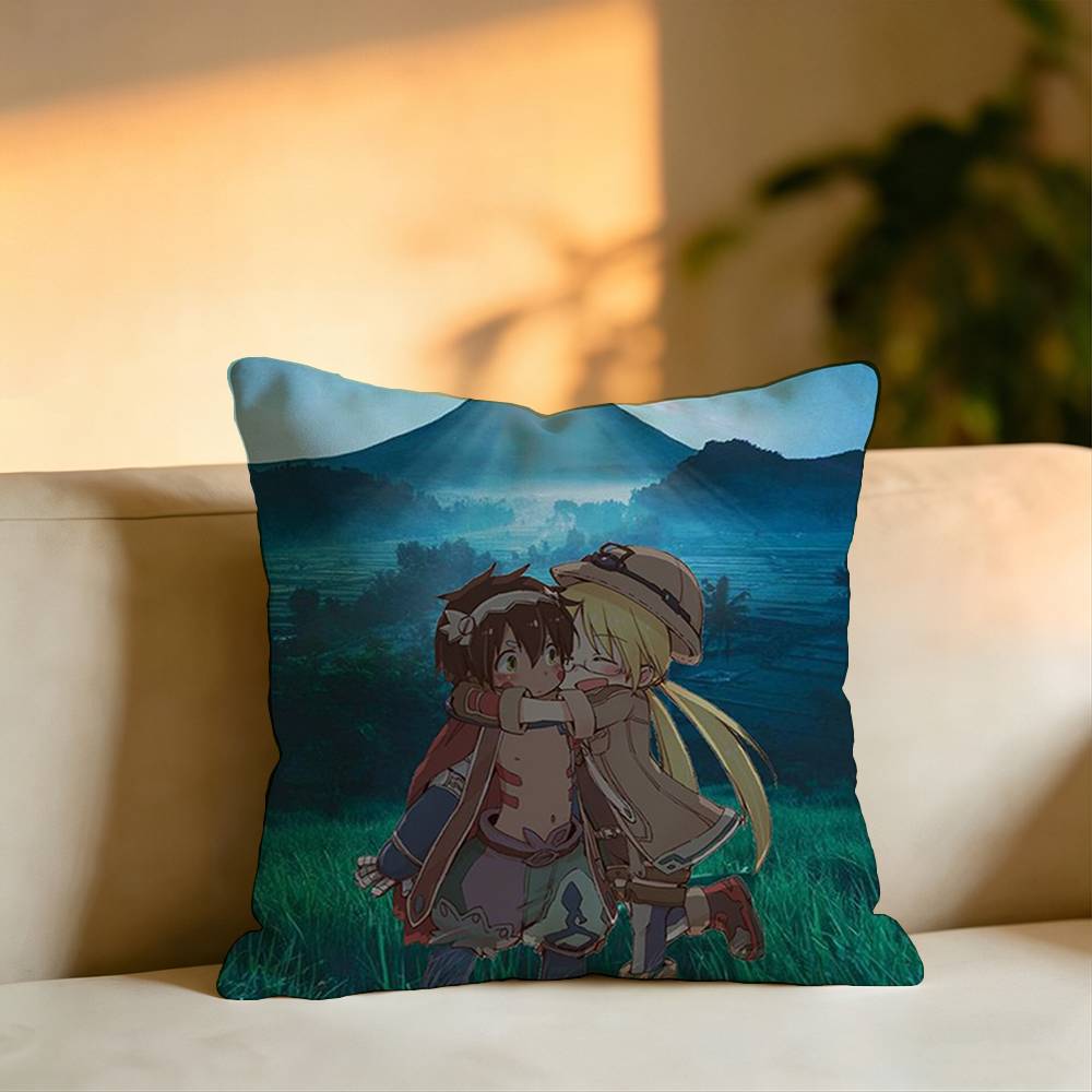 Anime MMade in Abyss Pillow Case Square DoubleSided Sofa Cushion Cover Bedroom Bedside Pillow